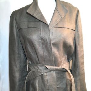 ANN TAYLOR TAN COTTON BLEND BELTED JACKET-Sz14
